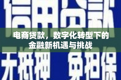 马尔康电商贷款，数字化转型下的金融新机遇与挑战