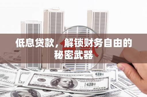 马尔康低息贷款，解锁财务自由的秘密武器