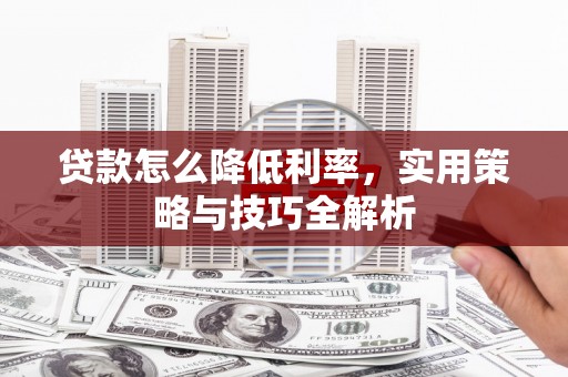 马尔康贷款怎么降低利率，实用策略与技巧全解析