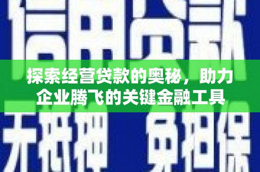 马尔康探索经营贷款的奥秘，助力企业腾飞的关键金融工具