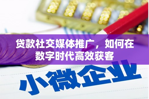 马尔康贷款社交媒体推广，如何在数字时代高效获客