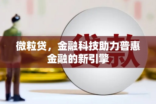 马尔康微粒贷，金融科技助力普惠金融的新引擎