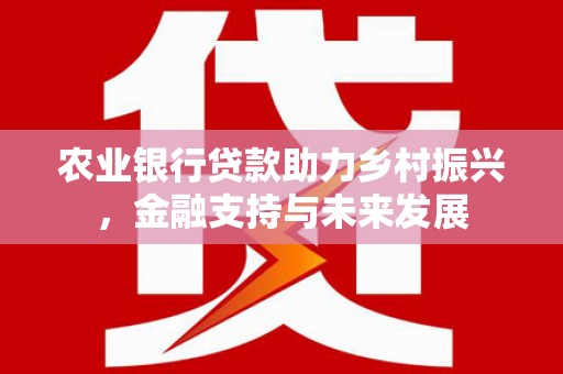 马尔康农业银行贷款助力乡村振兴，金融支持与未来发展