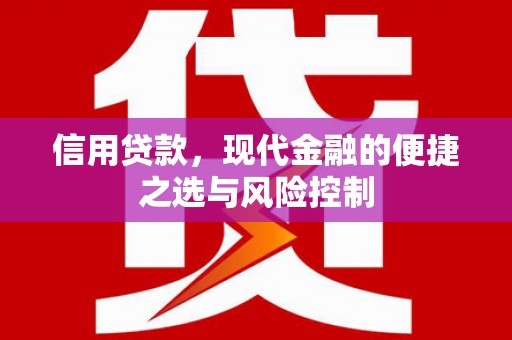 马尔康信用贷款，现代金融的便捷之选与风险控制