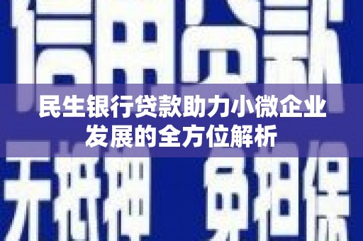 马尔康民生银行贷款助力小微企业发展的全方位解析
