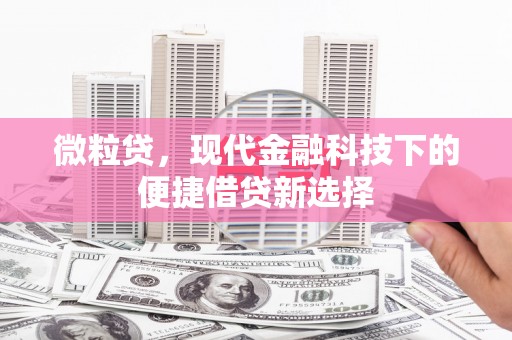 马尔康微粒贷，现代金融科技下的便捷借贷新选择