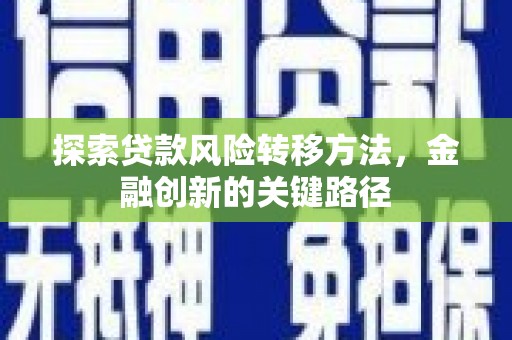 马尔康探索贷款风险转移方法，金融创新的关键路径
