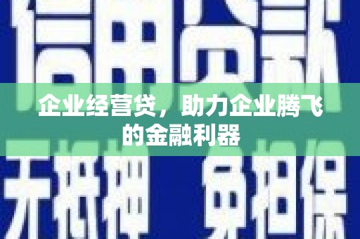 马尔康企业经营贷，助力企业腾飞的金融利器
