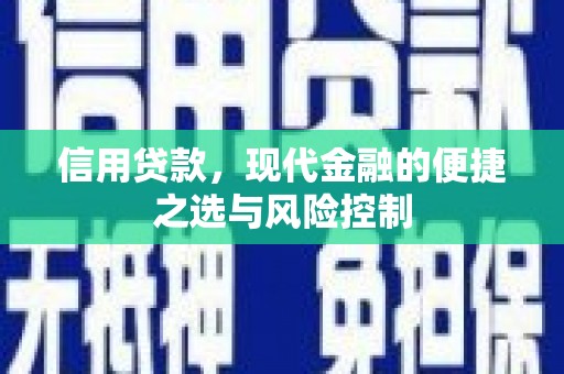 马尔康信用贷款，现代金融的便捷之选与风险控制