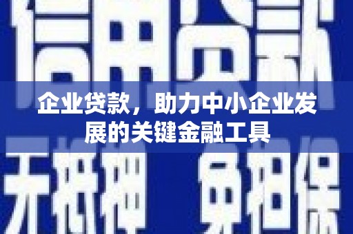 马尔康企业贷款，助力中小企业发展的关键金融工具