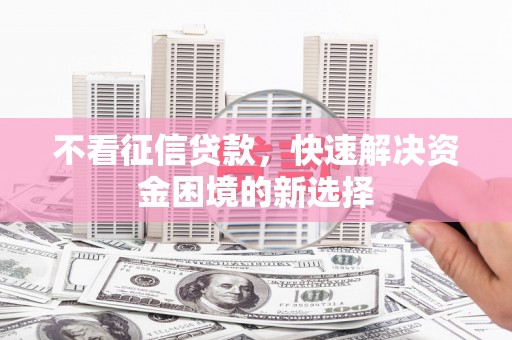 马尔康不看征信贷款，快速解决资金困境的新选择