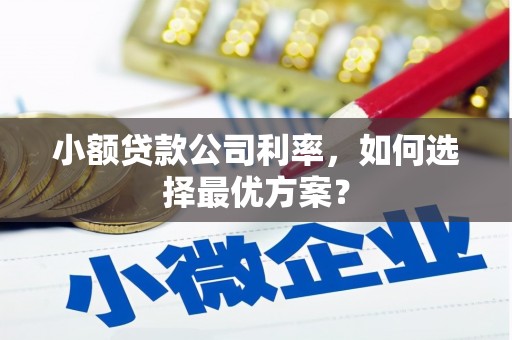 马尔康小额贷款公司利率，如何选择最优方案？