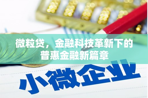 马尔康微粒贷，金融科技革新下的普惠金融新篇章