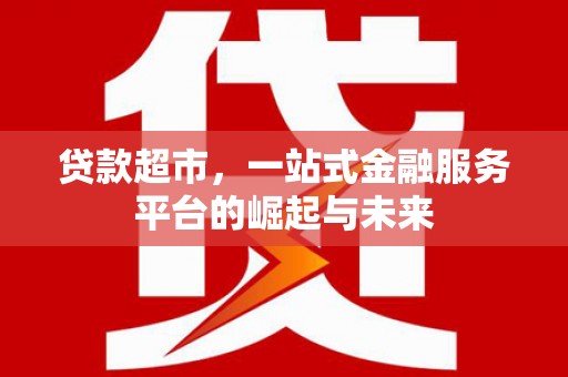马尔康贷款超市，一站式金融服务平台的崛起与未来