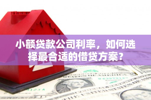 马尔康小额贷款公司利率，如何选择最合适的借贷方案？