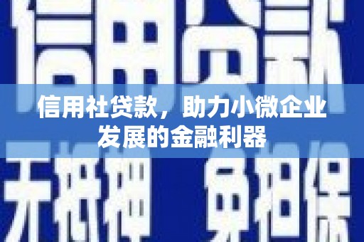 马尔康信用社贷款，助力小微企业发展的金融利器
