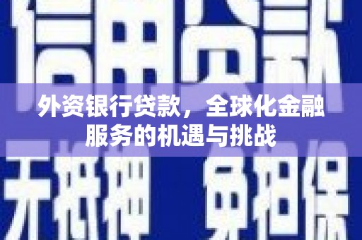 马尔康外资银行贷款，全球化金融服务的机遇与挑战