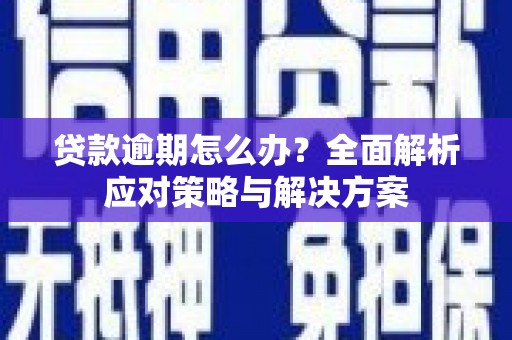 马尔康贷款逾期怎么办？全面解析应对策略与解决方案