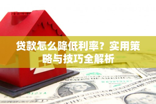 马尔康贷款怎么降低利率？实用策略与技巧全解析